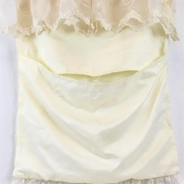 Set of 2 Welfull Embroidered Lacy Off-White Standard Pillowcases