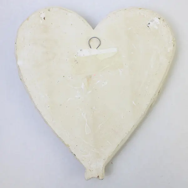 Unbranded White Plaster Heart Shaped Wings Wall Hanging Home Decor 11" x 10"