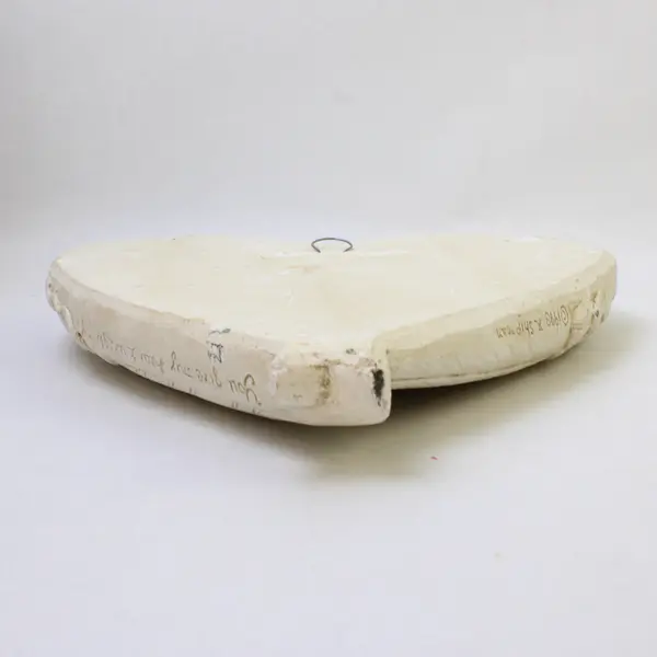 Unbranded White Plaster Heart Shaped Wings Wall Hanging Home Decor 11" x 10"