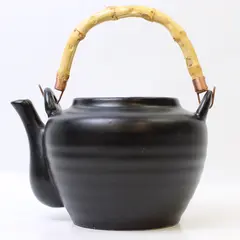 Vintage Oneida Kowa Black Teapot Bamboo Handle 4-Cup Missing Lid