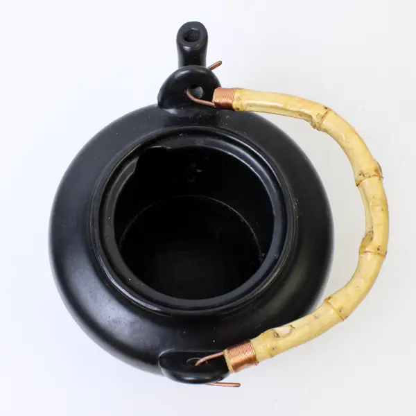 Vintage Oneida Kowa Black Teapot Bamboo Handle 4-Cup Missing Lid