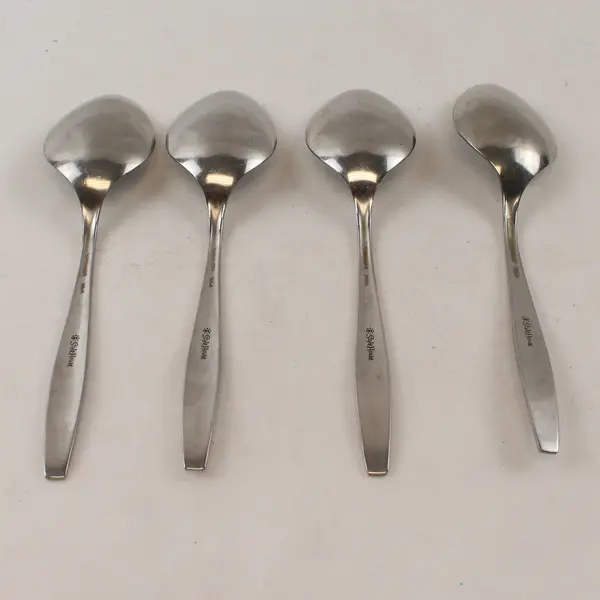 Set of 4 Style House Fancy Free Stainless Place/Oval Soup Spoons