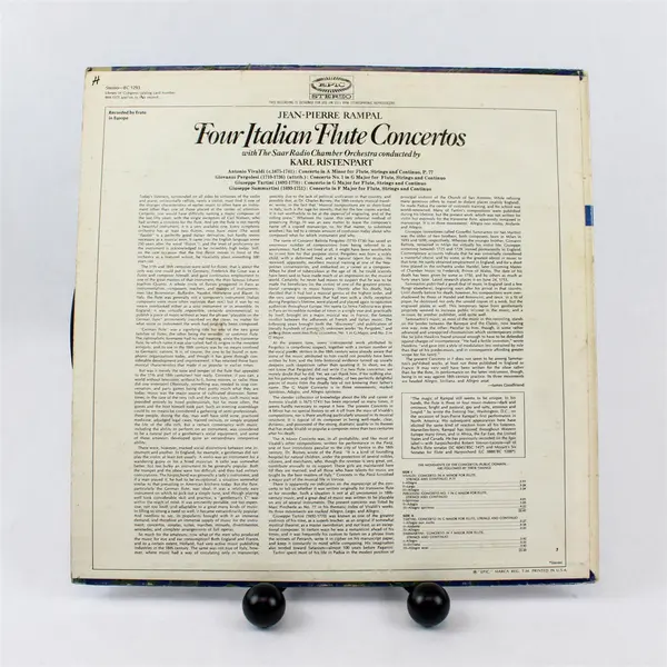 Jean-Pierre Rampal Four Italian Flute Concertos 12" Vinyl Record