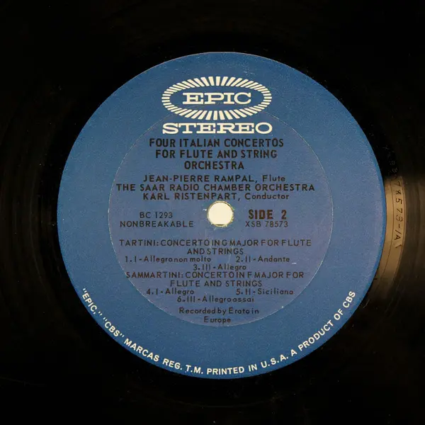Jean-Pierre Rampal Four Italian Flute Concertos 12" Vinyl Record