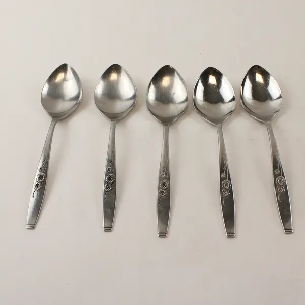 Set of 5 Style House Fancy Free Stainless Place/Oval Soup Spoons