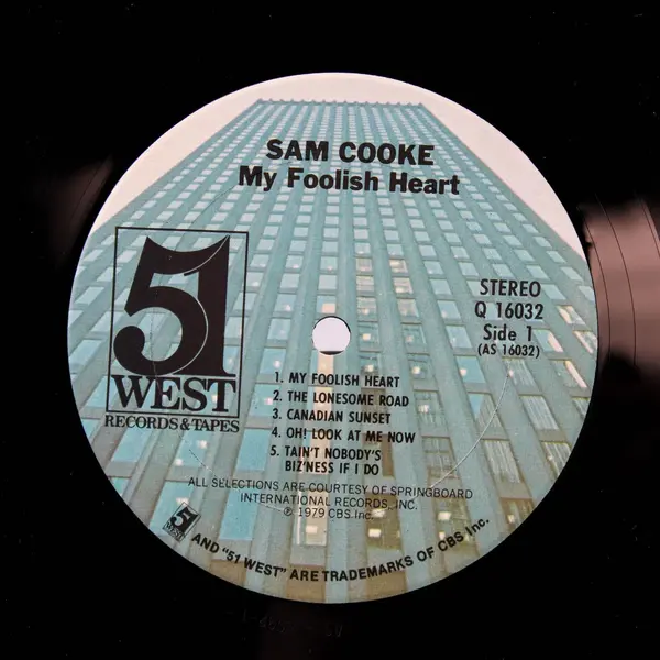 Sam Cooke My Foolish Heart 12" Vinyl Record