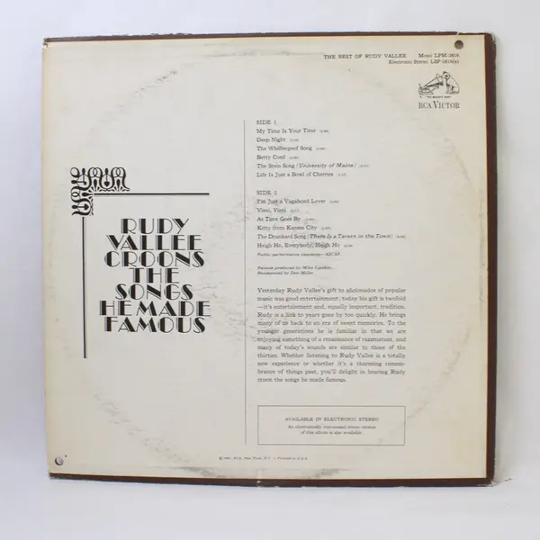 The Best Of Rudy Vallee 12"  Vinyl Record
