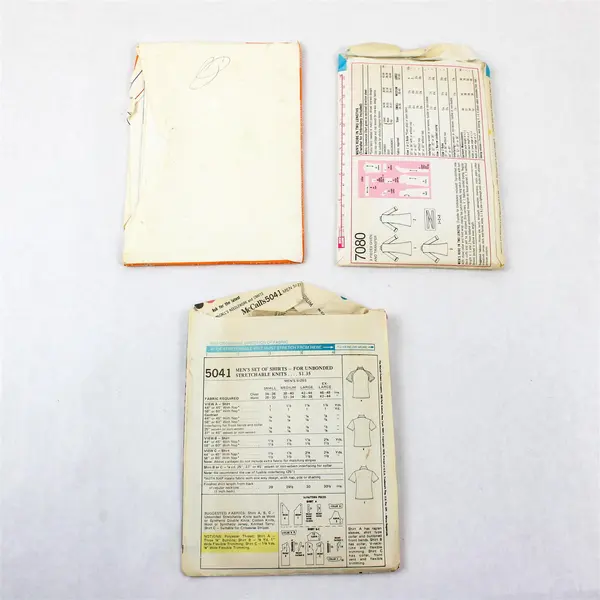 Lot of 3 Vintage Men's & Unisex Sewing Patterns McCall's Simplicity Sew Knit