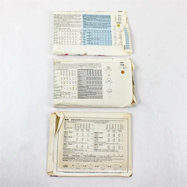Lot of 3 Vintage Sewing Patterns Butterick & McCall's Sizes 14-22 M