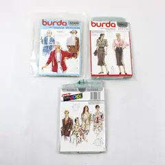 Lot of 3 Burda Sewing Patterns 6569 (Sz10-40), 4861 & 5889 (Sz10-20)