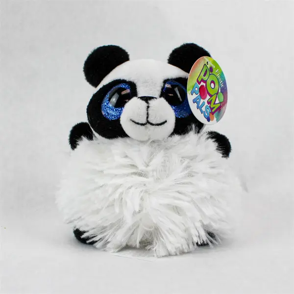 Fiesta Pom Pals Black & White Panda Plush Stuffed Animal w/ Tag