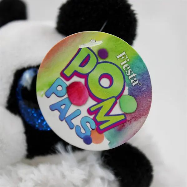Fiesta Pom Pals Black & White Panda Plush Stuffed Animal w/ Tag