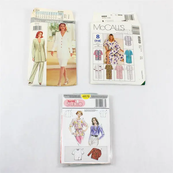 Lot of 3 Vintage Sewing Patterns McCall's 8569 Burda 4876 Butterick 3243