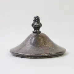 Vintage Silver-Plated Conical Lid with Decorative Finial 3"