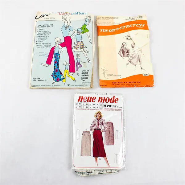 Lot of 3 Vtg  Sewing Patterns Neue Mode 3315 Sew Knit n Stretch 108 Sizes 12-40