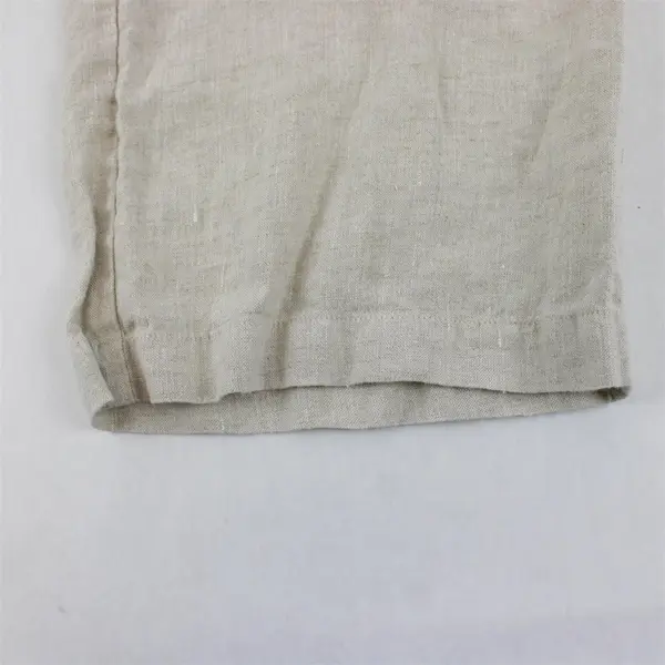 Harve Benard Women's L Petite Tan 100% Linen Flowy Capri Pants