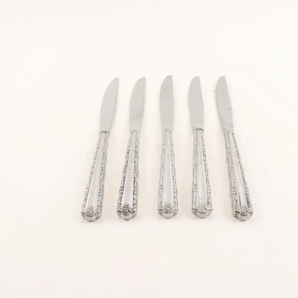 Lot Of 5 Oneida Cherie (Stainless) Pattern Flatware Dinner Knives 9.25" Long