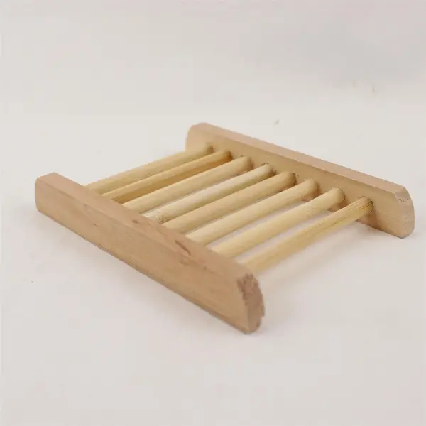 Lot of 3 Wooden Soap Dishes Trays Bathroom Countertop Natural