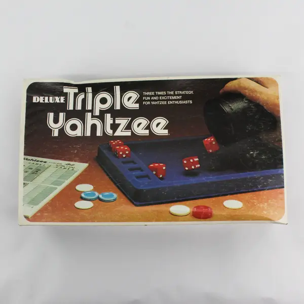Vintage Deluxe Triple Yahtzee Board Game by Milton Bradley 1978, #E0928 