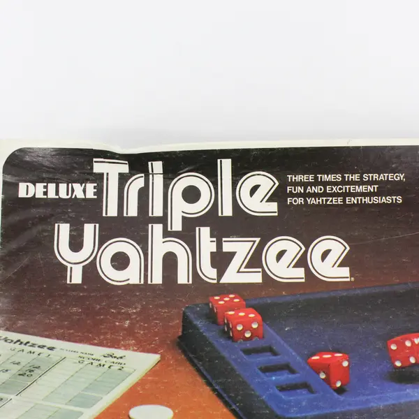 Vintage Deluxe Triple Yahtzee Board Game by Milton Bradley 1978, #E0928 