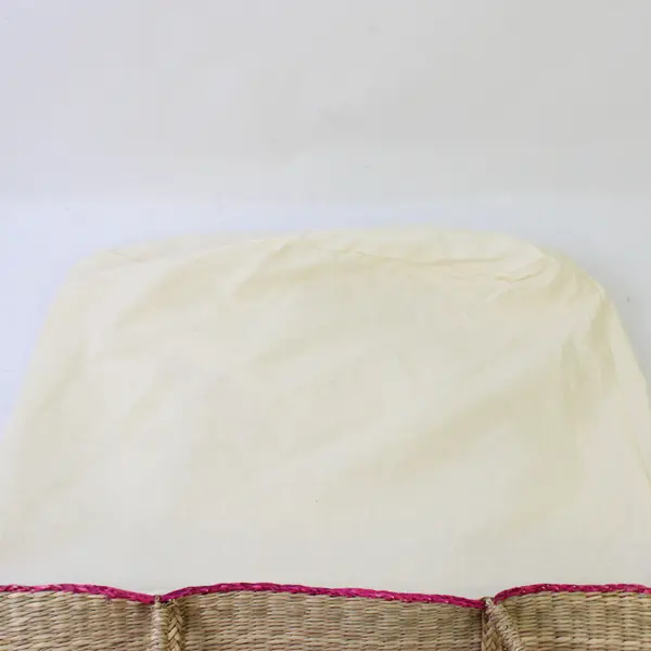 Pink Woven Sea Grass Festival Beach Bag Tote 13.5"