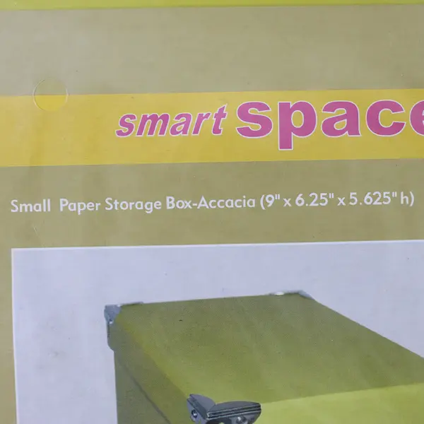 Jo-Ann Yellow Smart Space Small Paper Storage Box-Accacia 9" x 6.25"x 5.625"