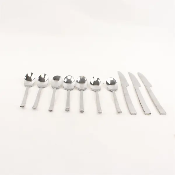 Lot Of 10 IKEA Lard (Stainless) Pattern Flatware 7 Teaspoons & 3 Dinner Knives