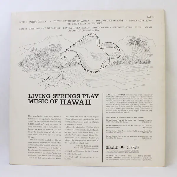 Living Strings Play Music of Hawaii 12" Vinyl Record