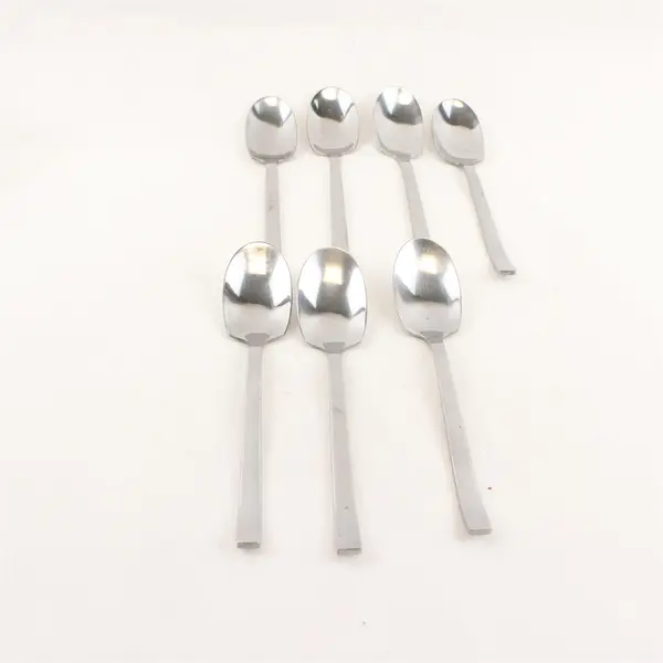 Lot Of 7 IKEA Lard (Stainless) Pattern Flatware Soup Spoons 8" Long