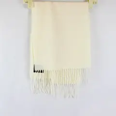 Cashmink by V. Fraas  Cream Fringed Acrylic Scarf 11" x 54" Germany