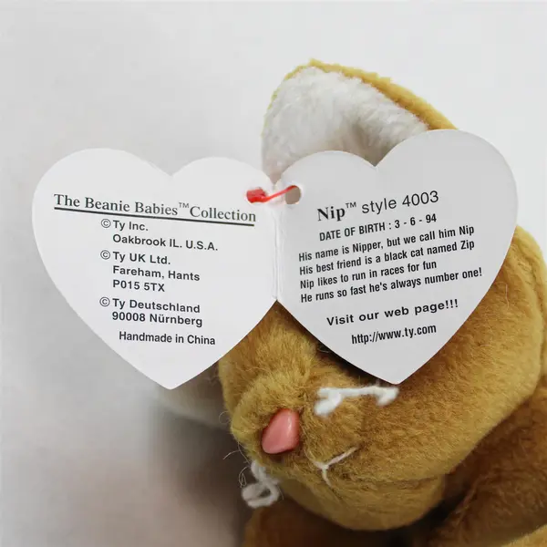 Ty Beanie Baby Nip Gold Cat 1994 Retired w/ Tag Protector