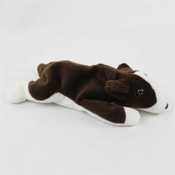 1997 Ty Beanie Baby Bruno The Bull Terrier Stuffed Toy with Tag Protector