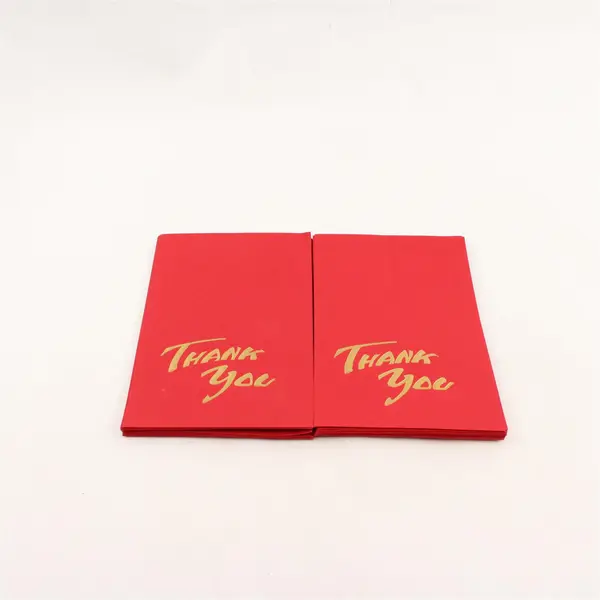 Set of 40 Gold Foil Embossed Red Thank You Cards NO ENVELOPES UNUSED