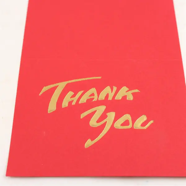 Set of 40 Gold Foil Embossed Red Thank You Cards NO ENVELOPES UNUSED