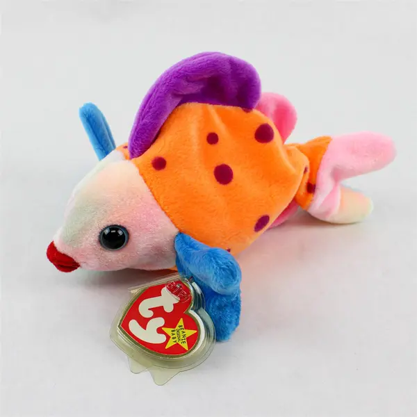 RARE 1999 TY Beanie Baby LIPS Fish PE Pellets Retired w/ Tag Protector