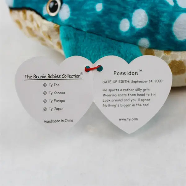 Ty Beanie Baby Poseidon (Whale Shark 2000) Tag Protector