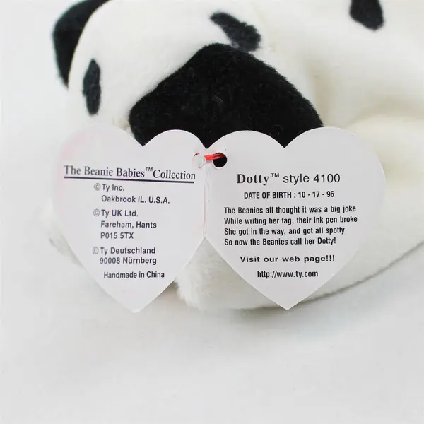 Ty Beanie Babies - Dotty the Dalmatian - (1996, Retired) Tag Protector 