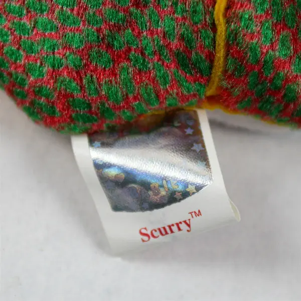 Rare Retired Ty Beanie Baby Scurry Tag Protector 2000 Very Good
