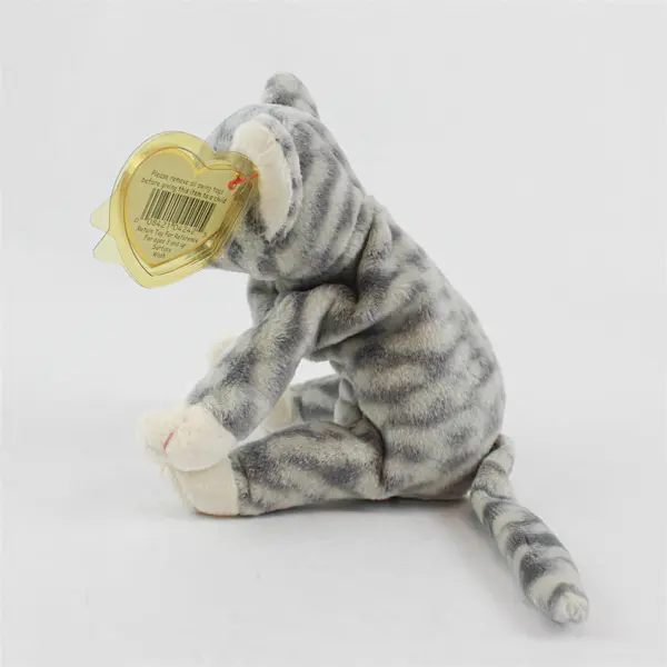 TY Beanie Baby SILVER the Cat Tag Protector - Retired Very Good