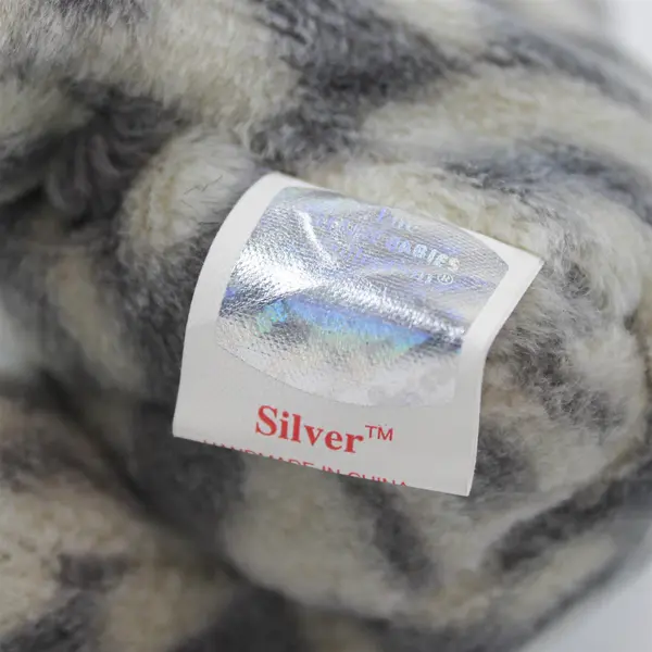 TY Beanie Baby SILVER the Cat Tag Protector - Retired Very Good