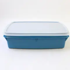 Tuppercraft Divided Lunch Container with Lid, Blue #767-13 USA 