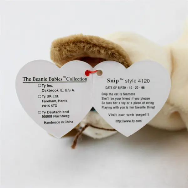 Ty Snip Siamese Cat 1996 Beanie Baby Tag Protector Vintage Very Good Style 4120