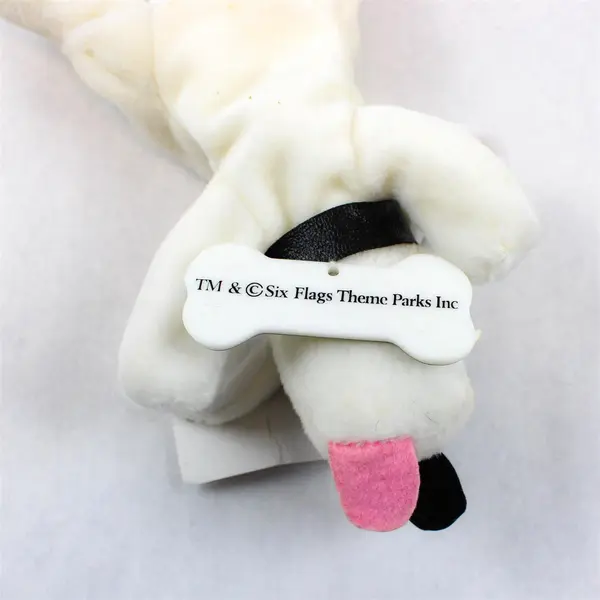 Vintage Six Flags Ace Dog Bean Bag Plush 8" Removable Hat
