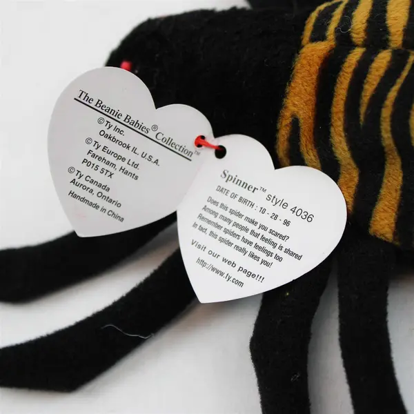 Ty Beanie Baby Spinner The Spider Toy Rare Great Condition Tag Errors 1996 4036