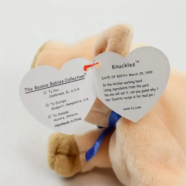 Ty Beanie Baby - Knuckles the Pig (5 inch) 1999 Rare Tag Protector