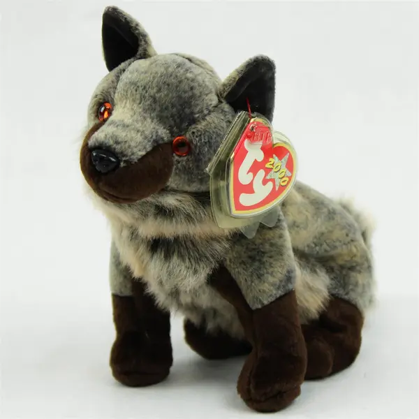 Vintage 2000 Ty Beanie Baby HOWL the Wolf 7 Inch Plush with Tag Protector