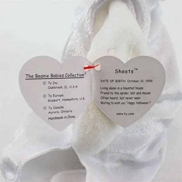 Ty Beanie Baby Sheets (Ghost 1999) Halloween Tag Protector