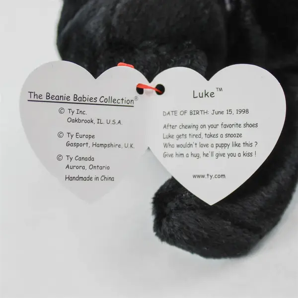 Ty Beanie Babies Luke the Dog 1998/1999 Plush Toy with Tag Protector