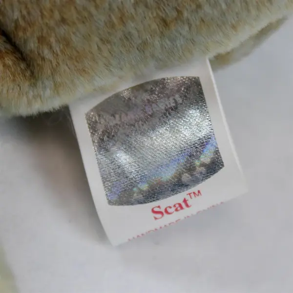SCAT 1999 Ty Beanie Babies Light Brown Floppy CAT Baby Tag Protector