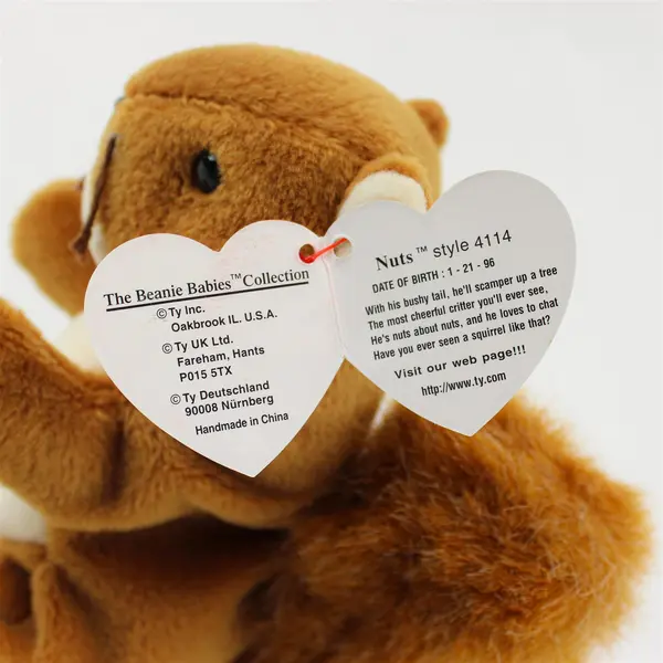 Ty Beanie Baby Nuts the Squirrel 1996 with Errors (Rare Collectable) 